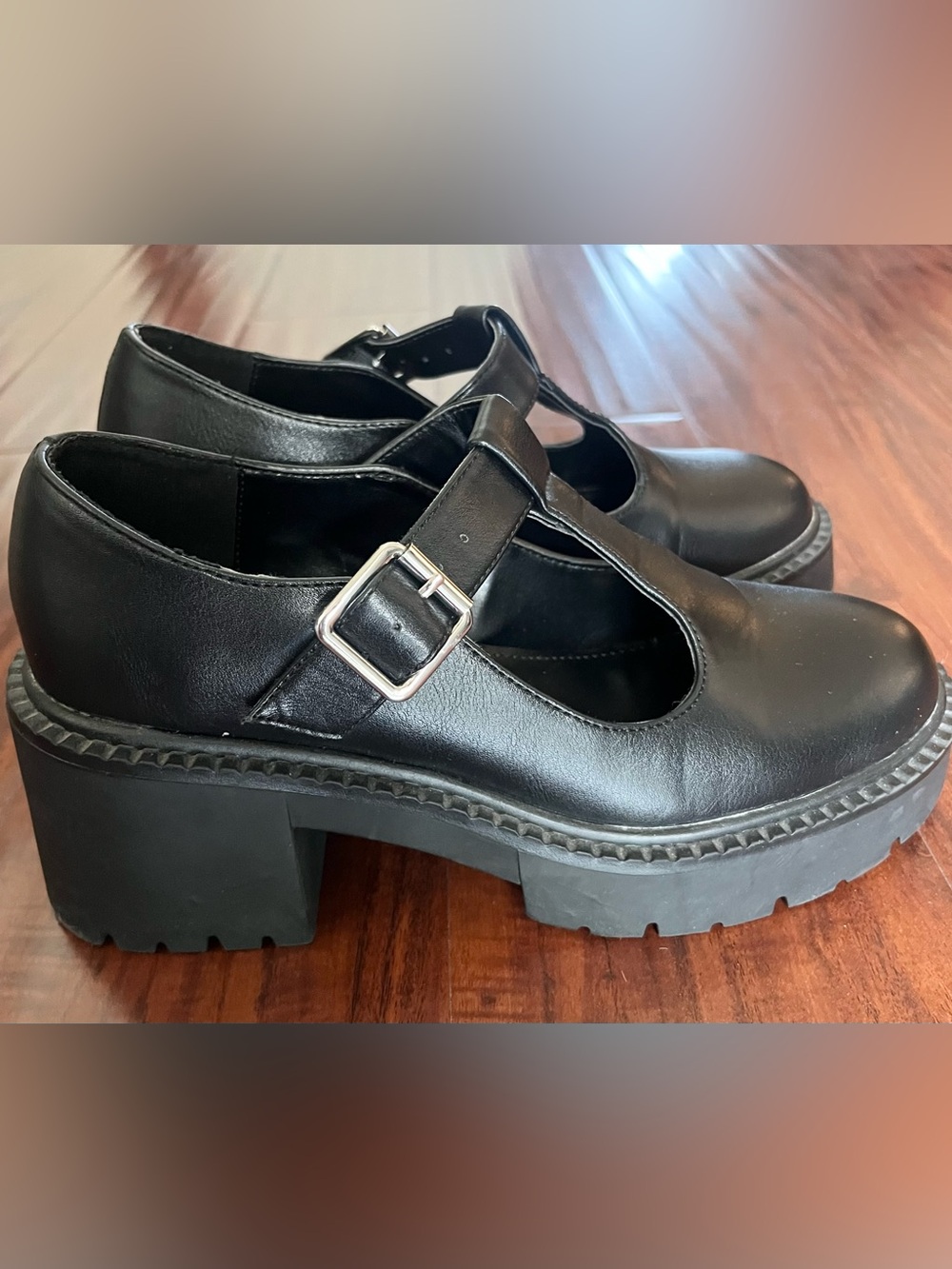 Madden Girl Black T-Strap Platform Mary Jane Heel